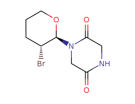 trans-1-(3-bromo-2-tetrahydropyranyl)-2,5-piperazinedione