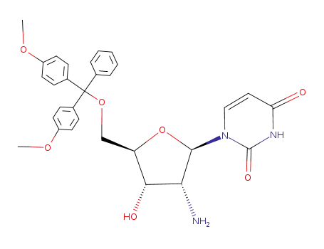 Molecular Structure of 174221-86-4 (Uridine, 2'-amino-5'-O-[bis(4-methoxyphenyl)phenylmethyl]-2'-deoxy-)