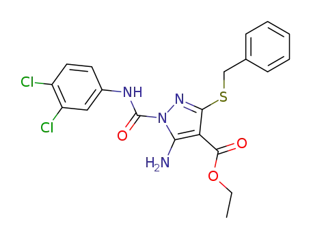 5-Amino-3-benzylsulfanyl-1-(3,4-dichloro-phenylcarbamoyl)-1H-pyrazole-4-carboxylic acid ethyl ester