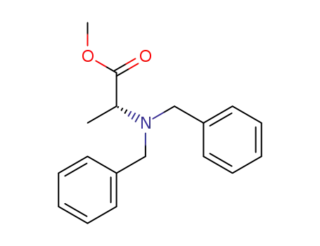 Molecular Structure of 188798-80-3 (D-Alanine, N,N-bis(phenylmethyl)-, methyl ester)