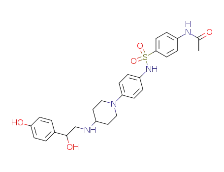 N-(4-{[4-(4-{[2-hydroxy-2-(4-hydroxyphenyl)ethyl]amino}-1-piperidinyl)anilino]sulfonyl}phenyl)acetamide