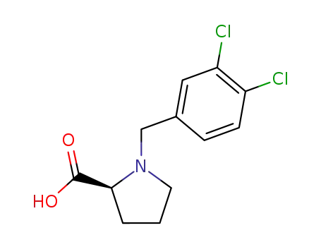 Molecular Structure of 511544-19-7 (1-(3,4-DICHLORO-BENZYL)-PYRROLIDINE-2-CARBOXYLIC ACID HYDROCHLORIDE)
