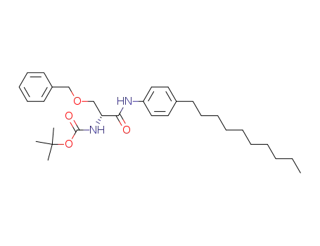 Molecular Structure of 448959-69-1 (Carbamic acid,
[(1R)-2-[(4-decylphenyl)amino]-2-oxo-1-[(phenylmethoxy)methyl]ethyl]-,
1,1-dimethylethyl ester)