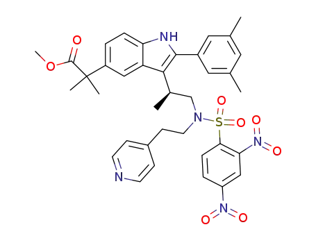 methyl 2-(2-(3,5-dimethylphenyl)-3-{(1S)-2-[[(,4-dinitrophenyl)sulfonyl](2-pyridin-4-ylethyl)amino]-1-methylethyl}-1H-indol-5-yl)-2-methylpropanoate