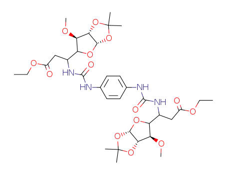 3-[3-(4-{3-[2-Ethoxycarbonyl-1-((3aS,6R,6aS)-6-methoxy-2,2-dimethyl-tetrahydro-furo[2,3-d][1,3]dioxol-5-yl)-ethyl]-ureido}-phenyl)-ureido]-3-((3aS,6R,6aS)-6-methoxy-2,2-dimethyl-tetrahydro-furo[2,3-d][1,3]dioxol-5-yl)-propionic acid ethyl ester