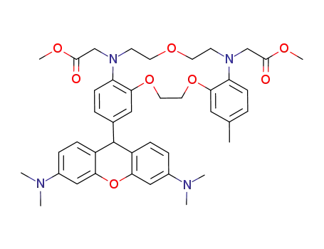 [2-(3,6-bis-dimethylamino-9H-xanthen-9-yl)-11-methoxycarbonylmethyl-14-methyl-6,7,10,11,17,18-hexahydro-9H-8,16,19-trioxa-5,11-diaza-dibenzo[a,g]cyclopentadecen-5-yl]-acetic acid methyl ester