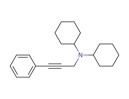 Molecular Structure of 801304-96-1 (Cyclohexanamine, N-cyclohexyl-N-(3-phenyl-2-propynyl)-)
