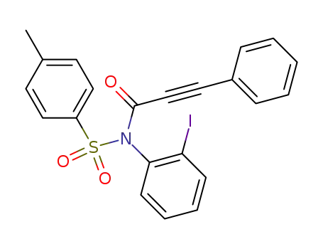 Molecular Structure of 845958-95-4 (2-Propynamide,
N-(2-iodophenyl)-N-[(4-methylphenyl)sulfonyl]-3-phenyl-)