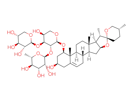 (25R)-3β-hydroxyspirost-5-en-1β-yl 3-O-α-L-rhamnopyranosyl-(1->2)-O-β-D-xylopyranosyl-(1->3)-α-L-arabinopyranoside
