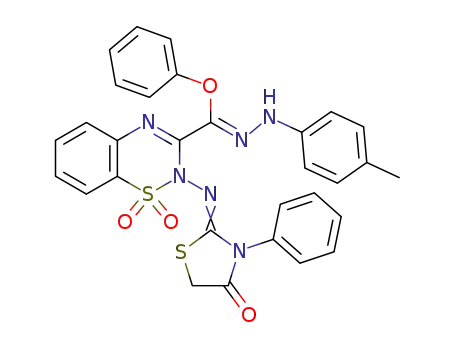 2-(4'-oxo-3'-phenyl-1',3'-thiazol-2'-ylimino)-3-[α-(p-tolylhydrazono)phenoxymethyl]-1,2,4-benzothiadiazine 1,1-dioxide