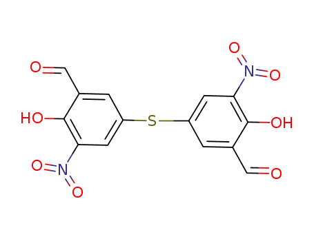 Molecular Structure of 381732-60-1 (Benzaldehyde, 3,3'-thiobis[6-hydroxy-5-nitro-)