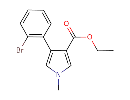 Molecular Structure of 938164-26-2 (4-(2-BROMOPHENYL)-1-METHYL-1H-PYRROLE-3-CARBOXYLIC ACID ETHYL ESTER)