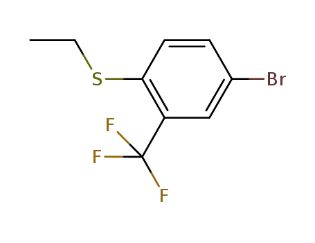 Molecular Structure of 873194-97-9 (Benzene, 4-bromo-1-(ethylthio)-2-(trifluoromethyl)-)