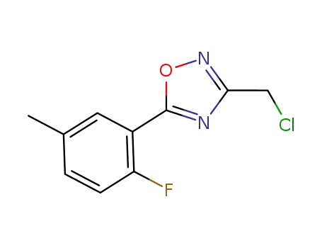 Molecular Structure of 657424-58-3 (1,2,4-Oxadiazole, 3-(chloromethyl)-5-(2-fluoro-5-methylphenyl)-)