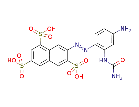 Molecular Structure of 28566-82-7 (1,3,6-Naphthalenetrisulfonic acid,
7-[[4-amino-2-[(aminocarbonyl)amino]phenyl]azo]-)