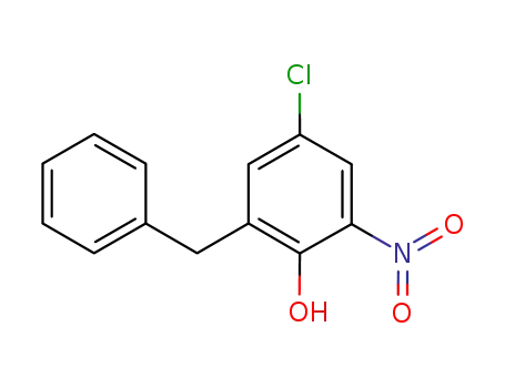 Molecular Structure of 92044-51-4 (Phenol, 4-chloro-2-nitro-6-(phenylmethyl)-)