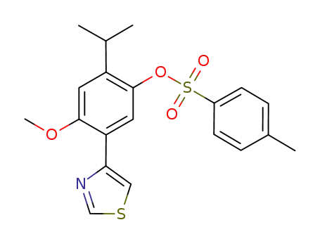 Molecular Structure of 865305-69-7 (Phenol, 4-methoxy-2-(1-methylethyl)-5-(4-thiazolyl)-,
4-methylbenzenesulfonate (ester))