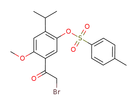 Molecular Structure of 865305-68-6 (Ethanone,
2-bromo-1-[2-methoxy-4-(1-methylethyl)-5-[[(4-methylphenyl)sulfonyl]oxy
]phenyl]-)