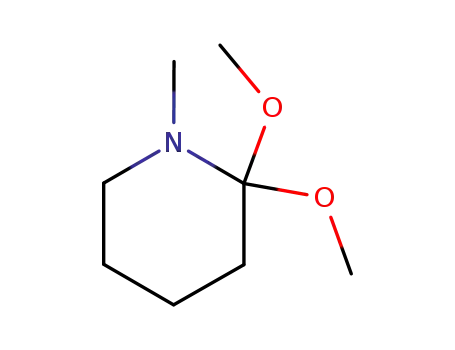 Molecular Structure of 75256-21-2 (Piperidine, 2,2-dimethoxy-1-methyl-)