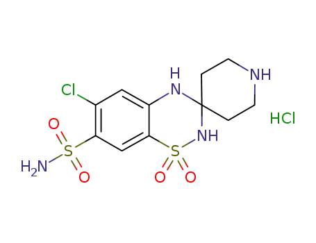 spiro[2H-1,2,4-benzothiadiazine-3(4H),4'-piperidine]-7-sulfonamide-6-chloro-1,1-dioxide monohydrochloride