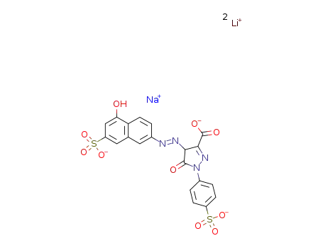 4-[(5-hydroxy-7-sulfo-2-naphthyl)diazenyl]-5-oxo-1-(4-sulfophenyl)-4,5-dihydro-1H-pyrazole-3-carboxylic acid lithium and sodium salt
