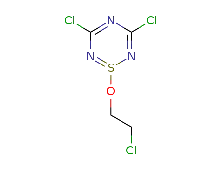 Molecular Structure of 193969-76-5 (1l4-1,2,4,6-Thiatriazine, 3,5-dichloro-1-(2-chloroethoxy)-)