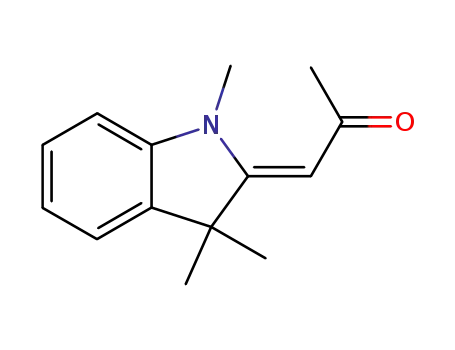 Molecular Structure of 74145-97-4 ((1Z)-1-(1,3,3-trimethyl-1,3-dihydro-2H-indol-2-ylidene)propan-2-one)