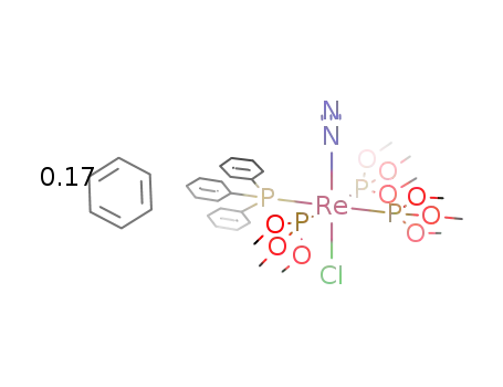 mer-chloro(dinitrogen)(PPh3)(trimethylphosphite)3rhenium*0.166C6H6