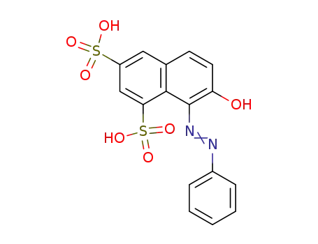 Molecular Structure of 14245-98-8 (1,3-Naphthalenedisulfonic acid, 7-hydroxy-8-(phenylazo)-)