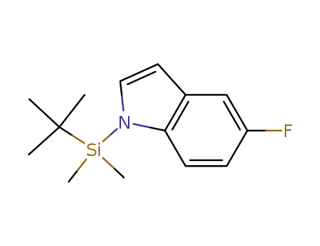 Molecular Structure of 1093066-71-7 (1-(tert-butyl-dimethyl-silanyl)-5-fluoro-1H-indole)