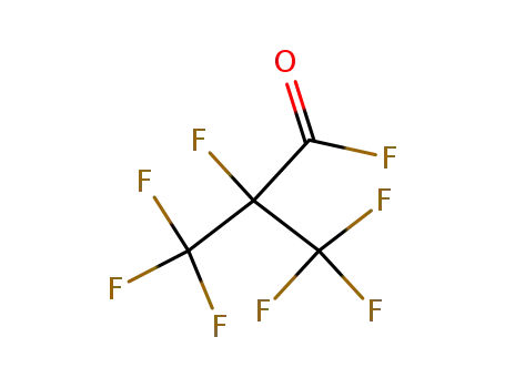 Molecular Structure of 677-84-9 (PERFLUORO(2-METHYLPROPANOYL)FLUORIDE)