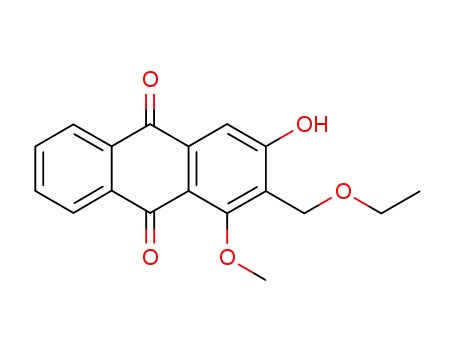 Molecular Structure of 63965-57-1 (9,10-Anthracenedione, 2-(ethoxymethyl)-3-hydroxy-1-methoxy-)