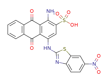 1-amino-4-[(6-nitro-2-benzothiazolyl)amino]-9,10-anthraquinone-2-sulfonic acid
