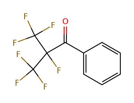 Molecular Structure of 56112-35-7 (1-Propanone, 2,3,3,3-tetrafluoro-1-phenyl-2-(trifluoromethyl)-)