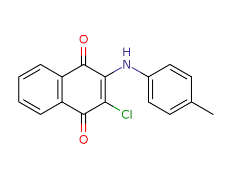 Molecular Structure of 62101-46-6 (2-chloro-3-[(4-methylphenyl)amino]naphthalene-1,4-dione)