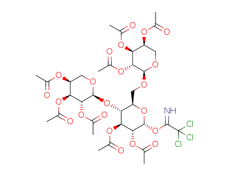 2,3,4-tri-O-acetyl-α-L-arabinopyranosyl-(1->4)-[2,3,4-tri-O-acetyl-α-L-arabinopyranosyl-(1->6)]-2,3-di-O-acetyl-β-D-glucopyranosyl trichloroacetimidate