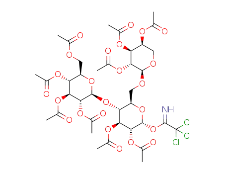 2,3,4,6-tetra-O-acetyl-β-D-glucopyranosyl-(1->4)-[2,3,4-tri-O-acetyl-α-L-arabinopyranosyl-(1->6)]-2,3-di-O-acetyl-β-D-glucopyranosyl trichloroacetimidate
