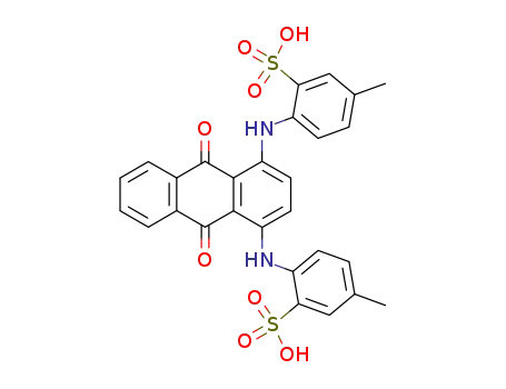 Molecular Structure of 3443-90-1 (2,2'-[(9,10-Dihydro-9,10-dioxo-1,4-anthracenediyl)diimino]bis[5-methylbenzenesulfonic acid])