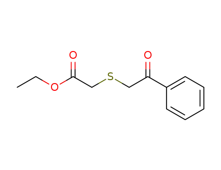 Molecular Structure of 66560-19-8 (Acetic acid, [(2-oxo-2-phenylethyl)thio]-, ethyl ester)