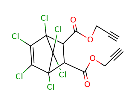 Molecular Structure of 114646-85-4 (Bicyclo[2.2.1]hept-5-ene-2,3-dicarboxylic acid, 1,4,5,6,7,7-hexachloro-,
di-2-propynyl ester)