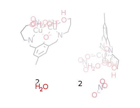 [Cu2(μ2-OH)(μ-2,6-bis[(3-hydroxypropylimino)methyl]-4-methylphenol)(μ1,3-NO3)][Cu2(μ2-OH)(μ-2,6-bis[(3-hydroxypropylimino)methyl]-4-methylphenol)(μ-NO3)(H2O)](NO3)2 dihydrate