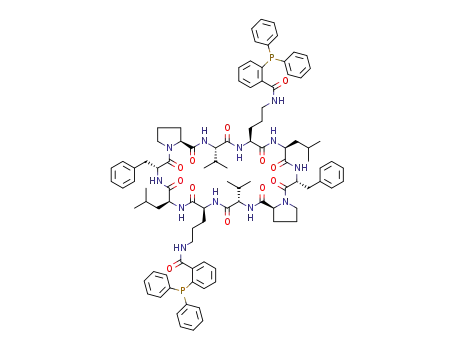 N,N'-(3,3'-((6R,9S,12S,15S,17aS,23R,26S,29S,32S,34aS)-6,23-dibenzyl-9,26-diisobutyl-15,32-diisopropyl-5,8,11,14,17,22,25,28,31,34-decaoxotetratriacontahydrodipyrrolo[1,2-a:1',2'-p][1,4,7,10,13,16,19,22,25,28]decaazacyclotriacontine-12,29-diyl)bis(propane-3,1-diyl))bis(2-(diphenylphosphino)benzamide)