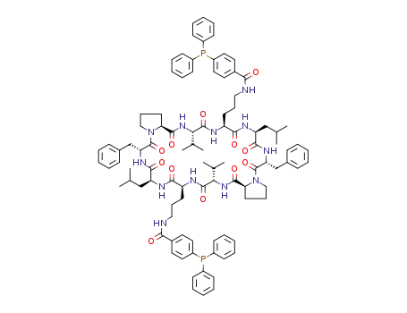 N,N'-(3,3'-((6R,9S,12S,15S,17aS,23R,26S,29S,32S,34aS)-6,23-dibenzyl-9,26-diisobutyl-15,32-diisopropyl-5,8,11,14,17,22,25,28,31,34 decaoxotetratriacontahydro dipyrrolo[1,2-a:1',2'-p] [1,4,7,10,13,16,19,22,25,28] decaazacyclotriacontine-12,29-diyl)bis(propane-3,1-diyl))bis(4-(diphenylphosphino)benzamide)