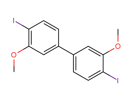 Molecular Structure of 92160-61-7 (1,1'-Biphenyl, 4,4'-diiodo-3,3'-dimethoxy-)