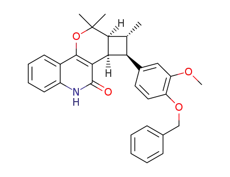 (1RS,2RS,2aRS,10aSR)-1,10,10-trimethyl-2-(3-methoxy-4-benzyloxyphenyl)-1,2,2a,4,10,10a-hexahydro-3H-cyclobuta[4,5]pyrano[3,2-c]quinolin-3-one