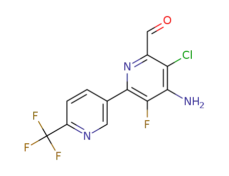 4-amino-5-chloro-3-fluoro-6'-(trifluoromethyl)-[2,3'-bipyridine]-6-carbaldehyde
