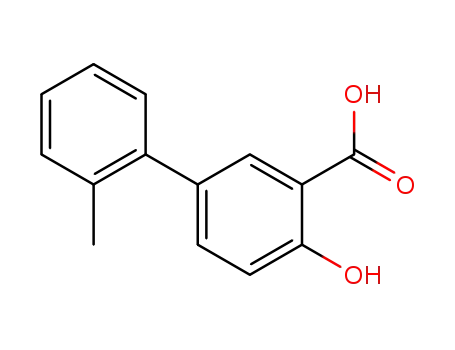 Molecular Structure of 25205-15-6 ([1,1'-Biphenyl]-3-carboxylic acid, 4-hydroxy-2'-methyl-)