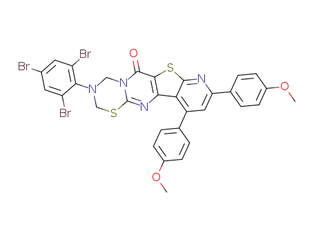 9,11-bis(4-methoxyphenyl)-3-(2,4,6-tribromophenyl)-3,4-dihydropyrido[3'',2'':4',5']thieno[3',2':4,5]pyrimido[2,1-b][1,3,5]thiadiazin-6(2H)-one