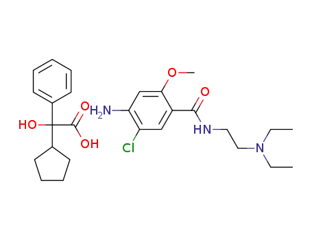 2-chloro-4-{[2-(diethylamino)ethyl]carbamoyl}-5-methoxyanilinium-2-cyclopentyl-2-hydroxy-2-phenylacetate