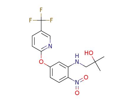 2-methyl-1-((2-nitro-5-((5-(trifluoromethyl)pyridin-2-yl)oxy)phenyl)amino)propan-2-ol